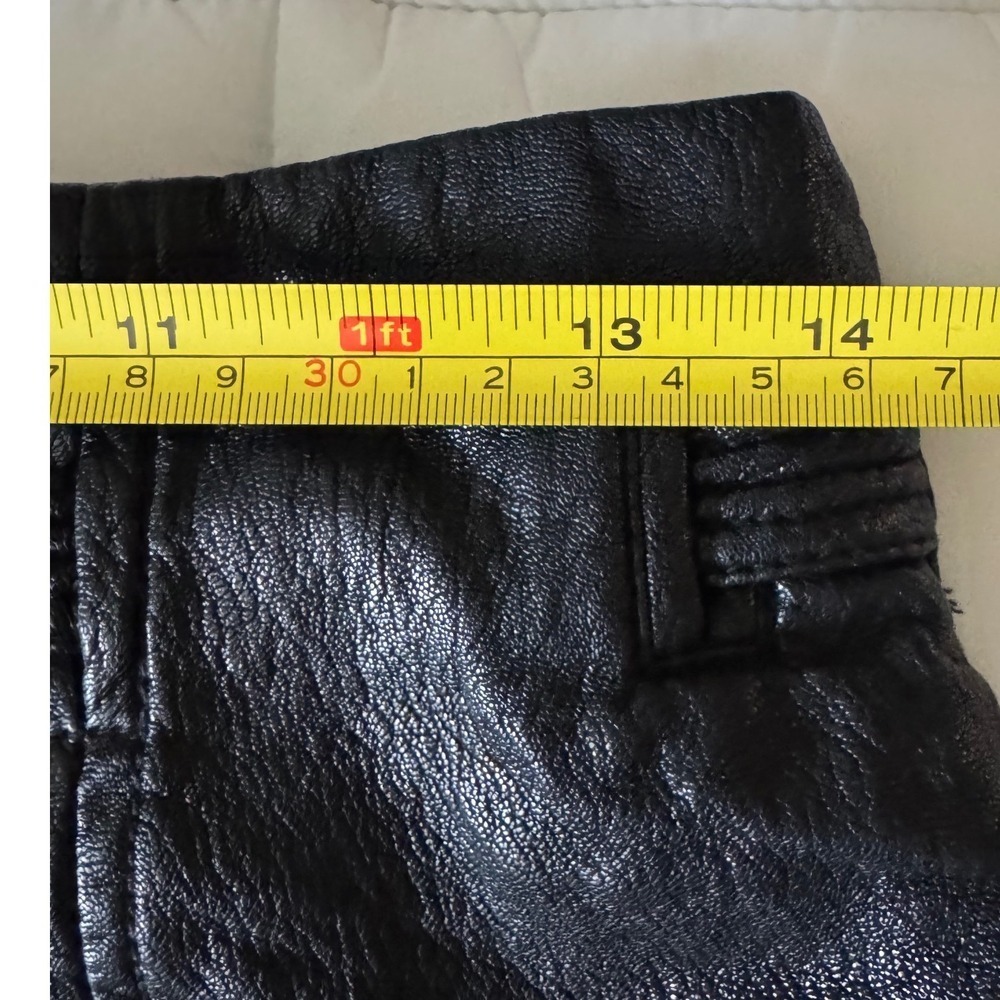 Free People Faux Leather Skirt Paperbag Waist Tie Belt Black Skirt Size 8 (G) - Picture 12 of 13
